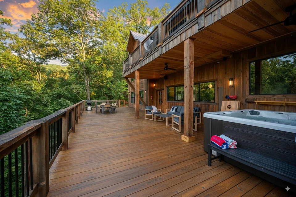 Luxury Cabin with Hot Tub and Views